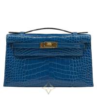 Hermès Bleu Izmir Alligator Kelly Pochette Gold Hardware, 2020 | Bangkok 🇹🇭