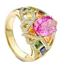 BOODLES Yellow Gold, Diamond and Mixed Gemstone A Family Journey Barcelona Ring | London 🇬🇧