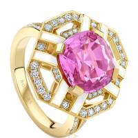 BOODLES Yellow Gold, Diamond and Pink Sapphire Fifth Avenue Ring | London 🇬🇧