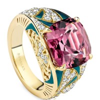 BOODLES Yellow Gold, Purple Garnet and Diamond A Family Journey Prague Ring | London 🇬🇧