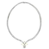 Platinum, 3.41ct Round Brilliant Cut Diamond Convertible Drop and Diamond Necklace | Milan 🇮🇹