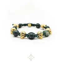 BRACELET UNISEX MOSS AGATE CALAVERA JEWELLERY | Grünwald 🇩🇪