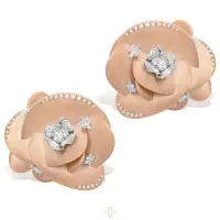 DESERT ROSE Rose Gold & Diamond Medium Earrings 18 Karat rose gold | Geneve 🇨🇭