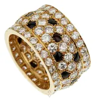 Cartier Panthere Nigeria Diamond Onyx 18k Yellow Gold Band Ring | PA 🇺🇸