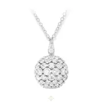 Merveilles Sphere - Diamond Pendant - Large - 18mm 18 Karat white gold | Geneve 🇨🇭