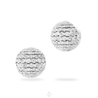 Merveilles Sphere - Diamond Earrings - Small - 15mm 18 Karat white gold | Geneve 🇨🇭
