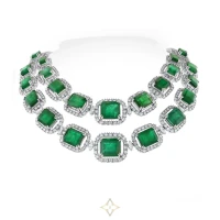 Renee Emerald & Diamond Necklace (162.89 ct Gemstones) in White Gold | New York 🇺🇸