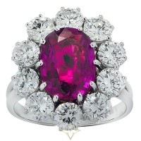 Platinum, 3.82ct Pinkish Purple Sapphire and Diamond Ring | Central 🇭🇰