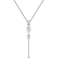 Messika Fiery Tie Necklace, White Gold & 0.25ct + 2x0.10ct Diamonds | Luxembourg 🇱🇺
