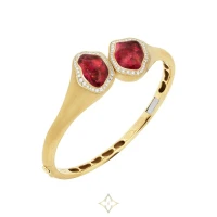 RUBELLITE, DIAMONDS 18K YELLOW GOLD BRACELET | Bangkok 🇹🇭