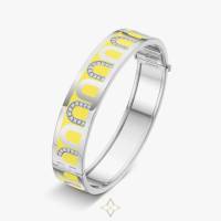 L’Arc de DAVIDOR Bangle GM, 18k White Gold with Lacquered Ceramic and Colonnato Diamonds | Paris 🇫🇷