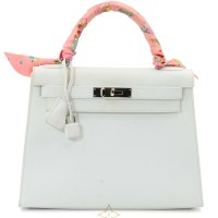 HERMÈS KELLY 28 SELLIER WHITE EPSOM LEATHER | Dubai 🇦🇪