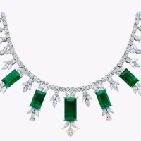 ROMAN MALAKOV FINE JEWELRY -  48.68 Carats Colombian Emerald & Diamond Necklace in White Gold | NY 🇺🇸