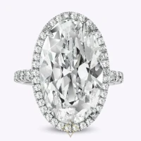 GIA Certified 10.09 Carats Oval Cut Diamond Halo Engagement Ring in Platinum | NY 🇺🇸