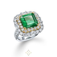 Oasis Ring Set with Emerald, 18K Yellow Gold & Diamonds | Busan 🇰🇷