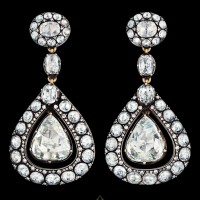 Rose Cut Diamond Earrings, 19.24 Carats | Louisiana 🇺🇸