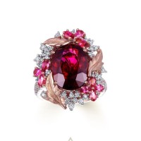 Partridge Dreamcatcher Rubellite Hero & Diamonds Ring  | Auckland 🇳🇿
