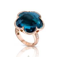 Pasquale Bruni Bon Ton 18k Rose Gold, London Blue Topaz & Diamond Ring | Auckland 🇳🇿