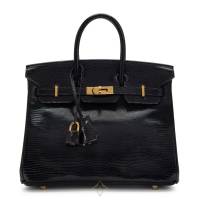 Hermès Black Niloticus Lizard Birkin 25 Gold Hardware, 2008 | Central 🇭🇰