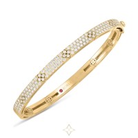 Roberto Coin 18ct Yellow Gold Love in Verona 1.70ct Diamond Pave Bangle ADR888BA2121_YG | Glasgow 🏴󠁧󠁢󠁳󠁣󠁴󠁿
