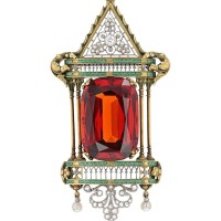 French Art Nouveau Spessartine Garnet Necklace, 40.00 Carats | Louisiana 🇺🇸