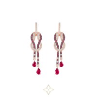 Fred Chance Infinie earrings in 18k rose gold, diamonds and rubies | Paris 🇫🇷