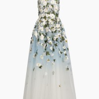 Oscar de la Renta Cherry Blossom Embroidered Illusion Gown | New York 🇺🇸