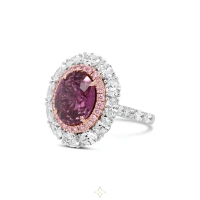 UNHEATED PINK SAPPHIRE, PINK & WHITE DIAMOND HALO RING | Sydney 🇦🇺