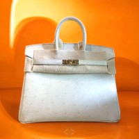 HERMES BIRKIN 25 OSTRICH AUTRUCHE, BETON | London 🇬🇧