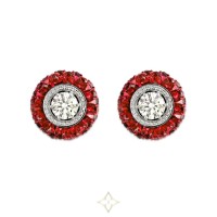 RUBY DIAMOND SOLITAIRE SNOWFLAKE STUD EARRINGS | Mumbai 🇮🇳