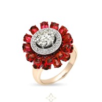 RUBY DIAMOND SOLITAIRE SNOWFLAKE RING | Mumbai 🇮🇳