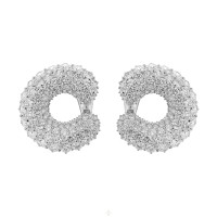 Cartier Platinum, White Gold and Diamond Circular Earclips | Central 🇭🇰