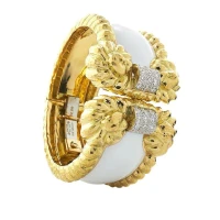 David Webb WHITE ENAMEL ROPE CUFF BRACELET | Naples, FL 🇺🇸