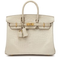 Hermès Beton Matte Mississippiensis Alligator Birkin 25 Gold Hardware, 2023 | Bangkok 🇹🇭