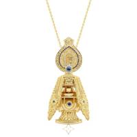 Long Life Vase Locket 18k Gold, Sapphires | Thimphu 🇧🇹