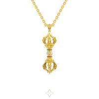 VAJRA PENDANT 18K GOLD SAPPHIRE DIAMOND RUBY | Thimphu 🇧🇹