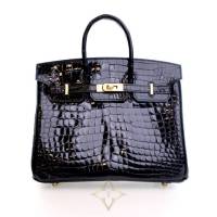 Hermes Noir Porosus Crocodile Birkin 25 for Sale | Alberta 🇨🇦