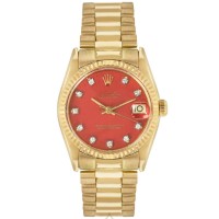 ROLEX RARE DATEJUST CORAL STELLA DIAMOND DIAL 6827 | London 🇬🇧