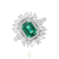 PLATINUM 1.36CT EMERALD AND 1.55CT DIAMOND DRESS RING | Glasgow 🏴󠁧󠁢󠁳󠁣󠁴󠁿