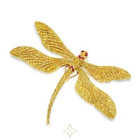Fancy Vivid Yellow Diamond Dragonfly Brooch | Louisiana 🇺🇸