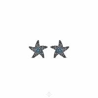 Bee Goddess 14k Earrings Starfish 1.78ct diamond, 2.7ct blue topaz | GA 🇺🇸