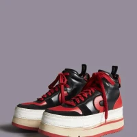 RIOT LEATHER HIGH TOP Red And Black | NY 🇺🇸