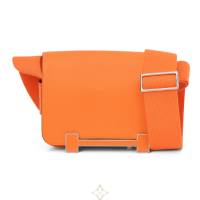 Hermes Chevre Mysore Geta Orange Bag With Palladium Hardware One Size | New Delhi 🇮🇳