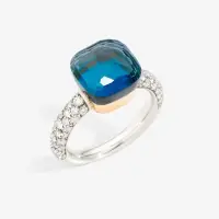 Pomellato Nudo Collection London Blue Topaz & Diamond Ring | Brisbane 🇦🇺