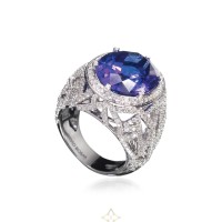 DAVID ROSAS 18K White Gold with Oval-cut Tanzanite Ring | Lisbon 🇵🇹