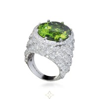 DAVID ROSAS 18K White Gold with Oval-cut Peridot RING | Lisbon 🇵🇹