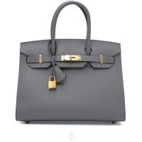 Hermès Gris Meyer Madame Birkin 30 Sellier Gold Hardware, 2024 | Paris 🇫🇷
