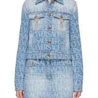VERSACE ALL OVER LOGO WASHED DENIM JACKET | Central 🇭🇰