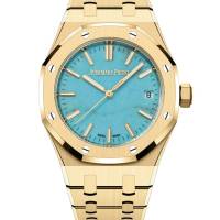 AUDEMARS PIGUET ROYAL OAK 18KT YELLOW GOLD TURQUOISE DIAL 37MM SELFWINDING 15550BA.OO.1356BA.01 | Epping 🇬🇧