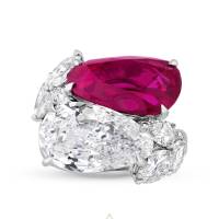 Burma Ruby And Golconda Diamond Bypass Ring | Louisiana 🇺🇸